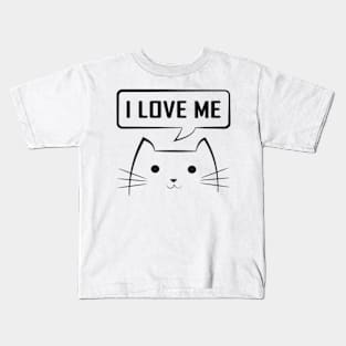 Motivation cat I love me Kids T-Shirt